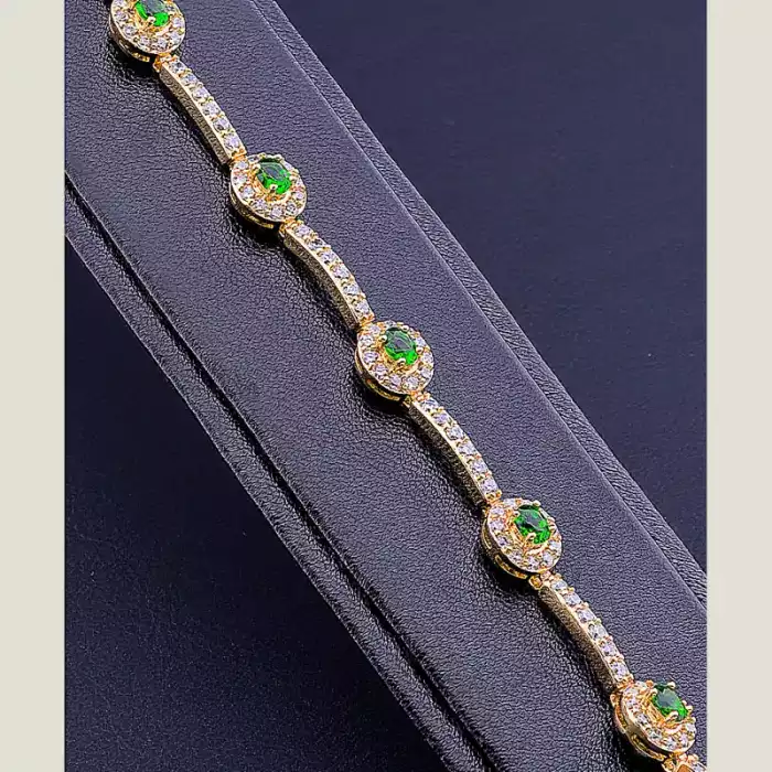 🏷️️ Браслет складний Xuping Фіаніт 17 см (позолота 18к) каучук ss_76405