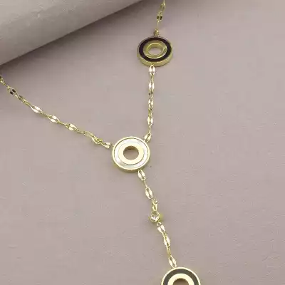 🏷️️ Підвіска Stainless Steel емаль 44 см (позолота 18к лимонна) F-93928