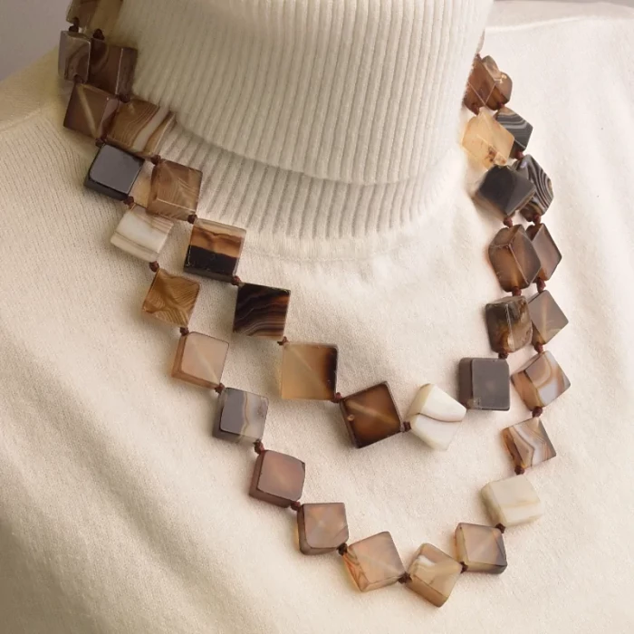 🏷️️ Намисто Агат 104 см. ss_94394