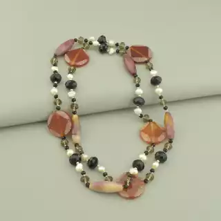 Намисто Яшма, Сердолік, Агат 90 см