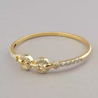 Браслет шарнірний Xuping Фіаніт 17 см (позолота 18к)