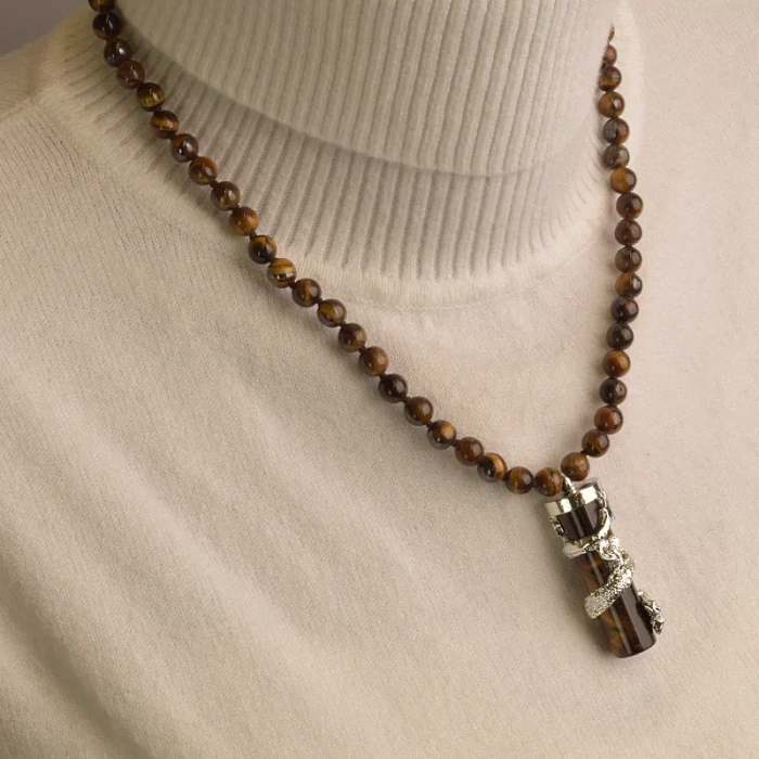 🏷️️ Намисто Тигрове око 44 см. ss_94997