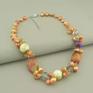 Намисто Агат, Кварц 45 см.