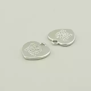 Кулон скорпіон серце Фіаніт 14х13 (родій)