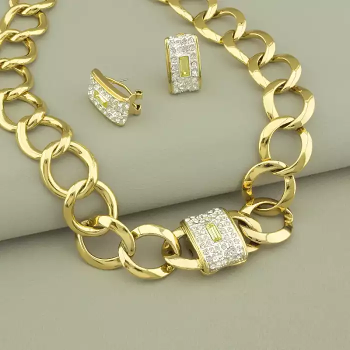 🏷️️ Підвіска+Сережки Фіаніт 45 см. ss_104175