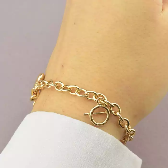 🏷️️ Браслет з карабіном Xuping 18 см. (позолота 18к) ss_96877