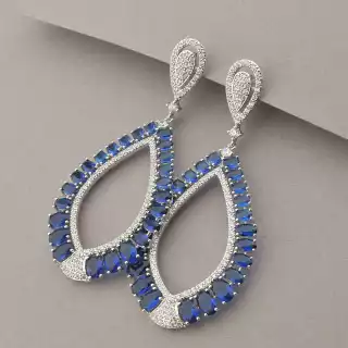 Сережки пусети Xuping Фіаніт (родій)