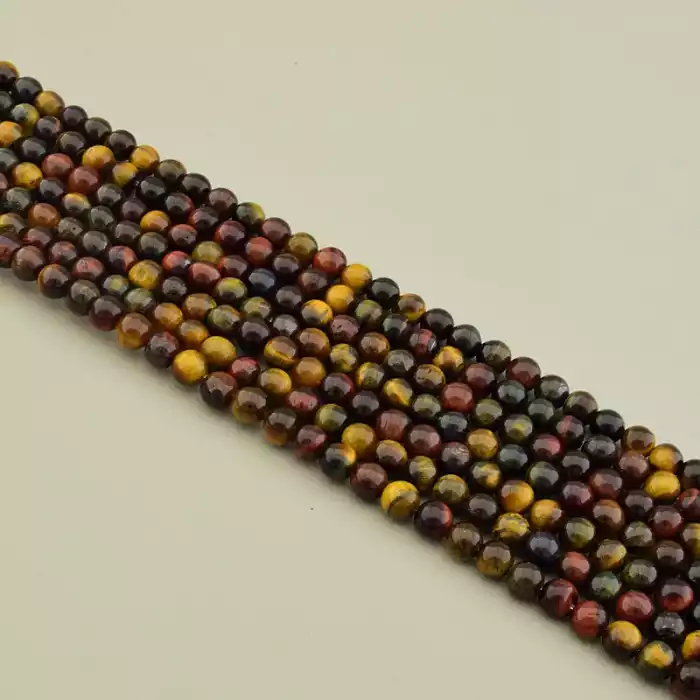 🏷️️ Намистини Тигрове око, Бичаче око, Соколине око 38 см 6 мм. (без застібки) ss_105500