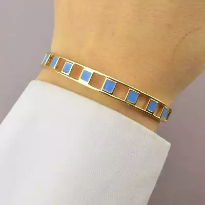 🏷️️ Браслет без застібки емаль Saiya (позолота 24к) F-46843