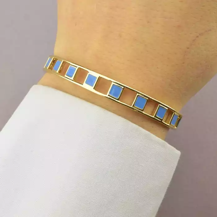 🏷️️ Браслет без застібки емаль Saiya (позолота 24к) ss_46843