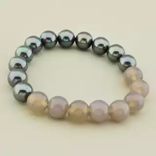 Браслет на резинці Майорка, Агат 18 см