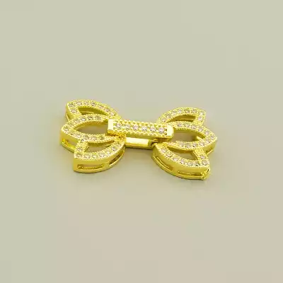 Застібка Фіаніт 25х13мм. (позолота 18к лимонна)