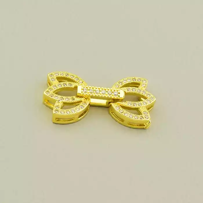 🏷️️ Застібка Фіаніт 25х13мм. (позолота 18к лимонна) F-106004