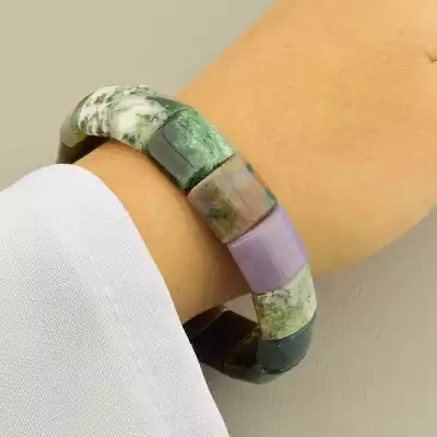 🏷️️ Браслет на резинці Яшма 19 см F-106109