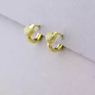 Сережки кільця Xuping Фіаніт (позолота 18к лимонна)