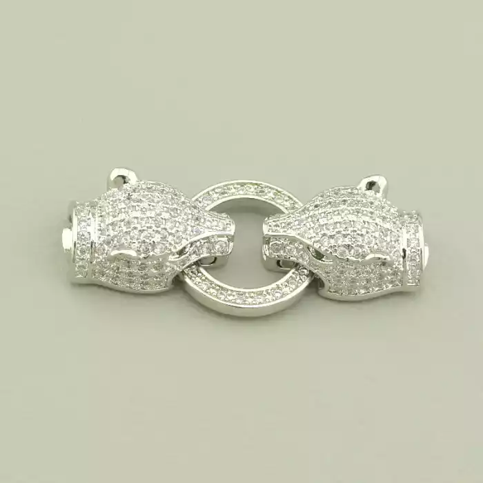 🏷️️ Замочок Фіаніт 35х15мм. (родій) ss_106519