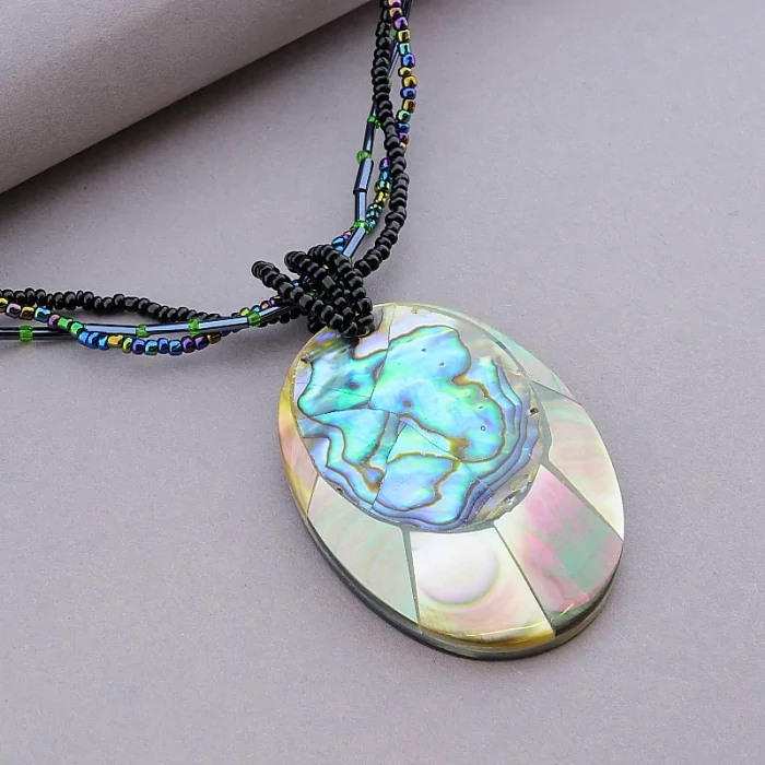 🏷️️ Підвіска Галіотіс, Бісер, Перламутр 46 см (сталь) ss_92240