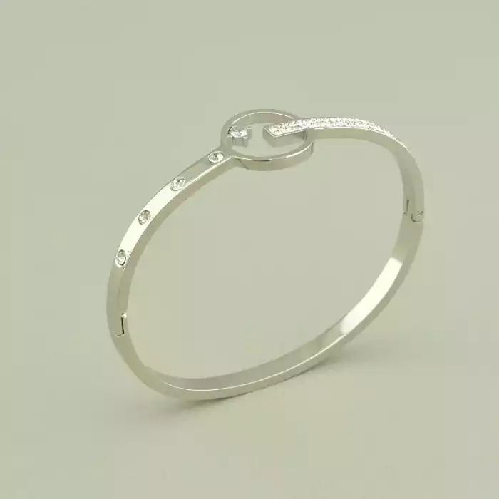 🏷️️ Браслет шарнірний Xuping Фіаніт 17 см. (родій) ss_99929