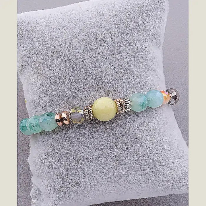 🏷️️ Браслет резинка Агат 18 см ss_49282