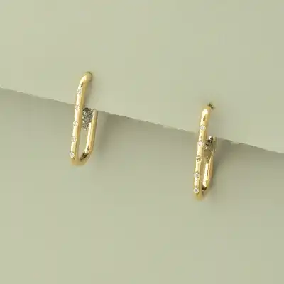 🏷️️ Сережки серце пусети Xuping Фіаніт (позолота 18к) F-100451