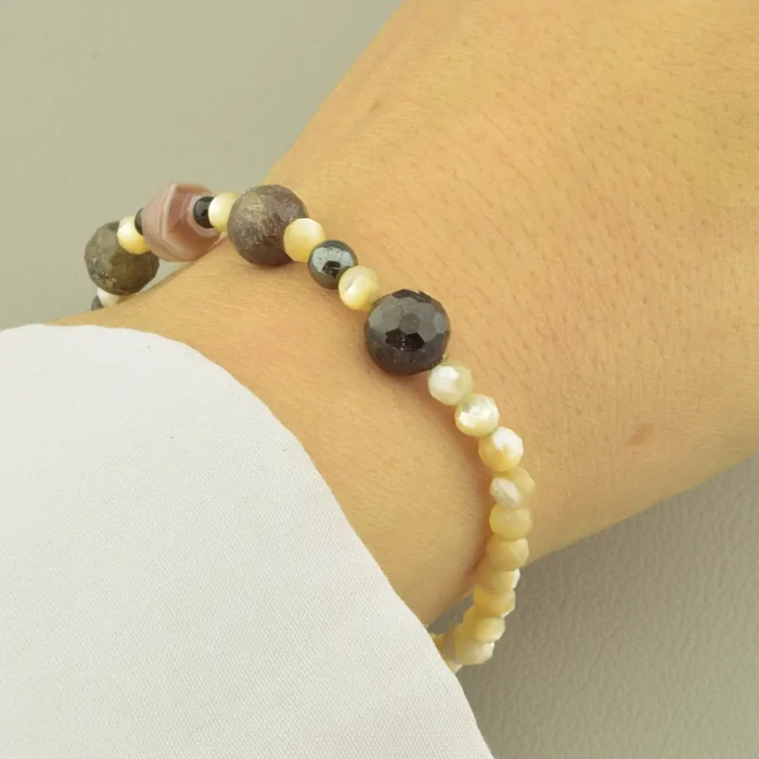 🏷️️ Браслет резинка Самоцвіти 17 см. ss_101289