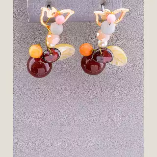 Сережки пусети Hand Made Агат