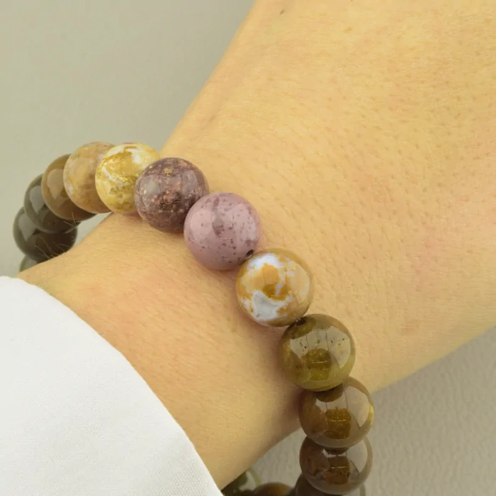 🏷️️ Браслет резинка Яшма 20 см. ss_101589