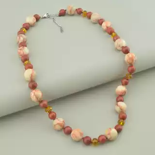 Намисто Яшма, Чеський кришталь 49 см.