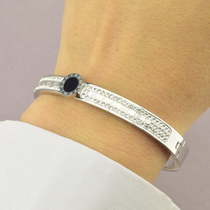 🏷️️ Браслет шарнірний Xuping Фіаніт 18 см. (родій) ss_86916