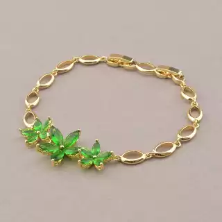 Браслет складний Xuping Фіаніт 17 см (позолота 18к)