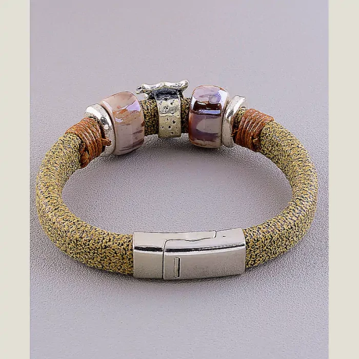 🏷️️ Браслет з магнітною застібкою Сrystal 18 см шкірозамінник ss_18375