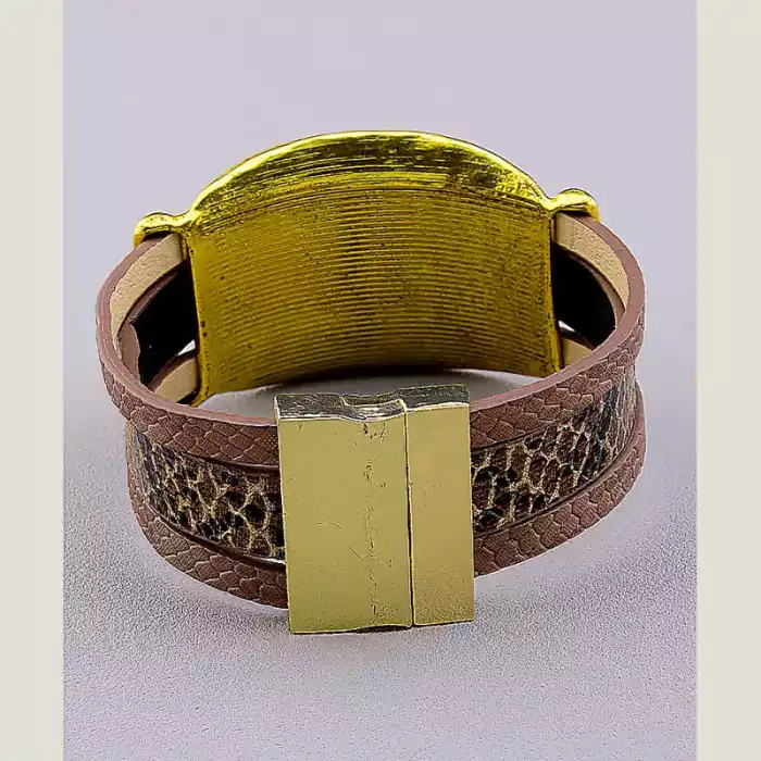 🏷️️ Браслет з магнітною застібкою 19 см шкірозамінник ss_18475