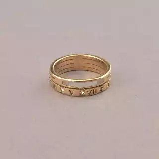 Каблучка медична сталь Xuping Фіаніт (позолота 18к рожева)