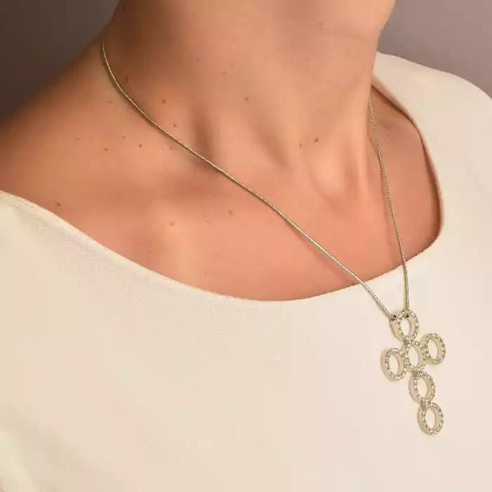 🏷️️ Підвіска хрест Winniana Фіаніт 40 см (родій) ss_88186