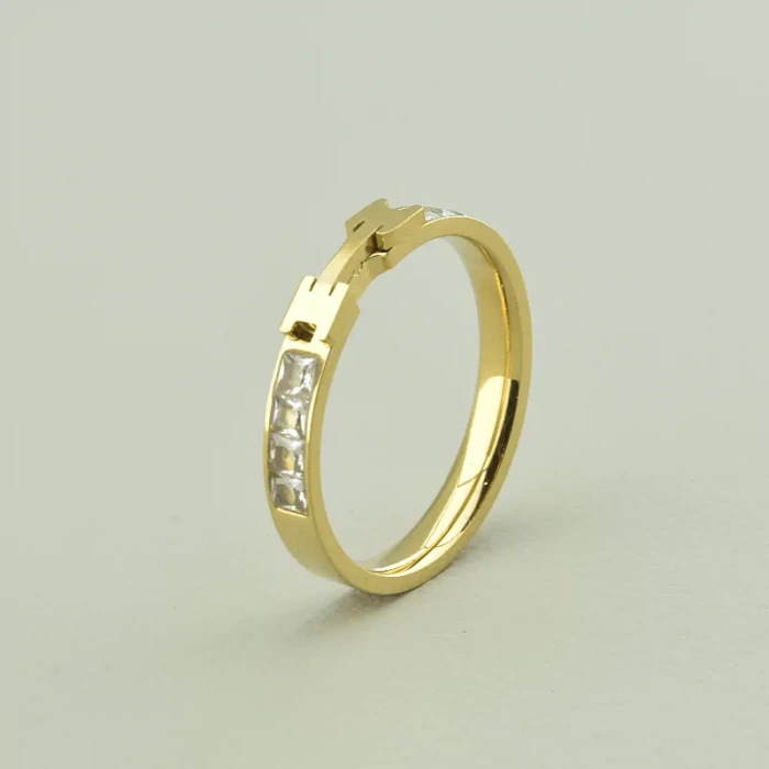 🏷️️ Каблучка медична сталь Xuping Фіаніт (позолота 18к лимонна) ss_96085