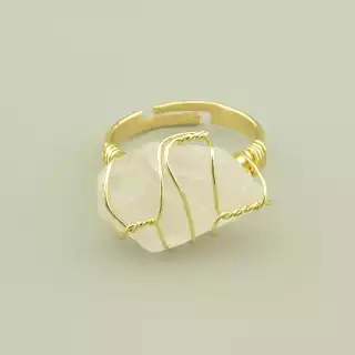 Каблучка роз'ємна Гірський кришталь у дроті