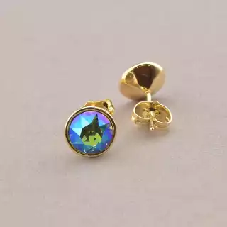 Сережки пусети Xuping Swarovski (позолота 18к)