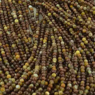 🏷️️ Намистини Хрізокола 39 см. 3мм. на нитці (натуральне каміння, без застібки) F-104176