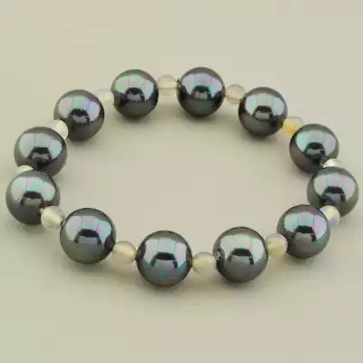 Браслет на резинці Майорка, Агат 16 см