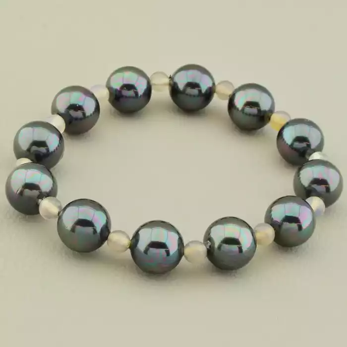 🏷️️ Браслет на резинці Майорка, Агат 16 см ss_105805