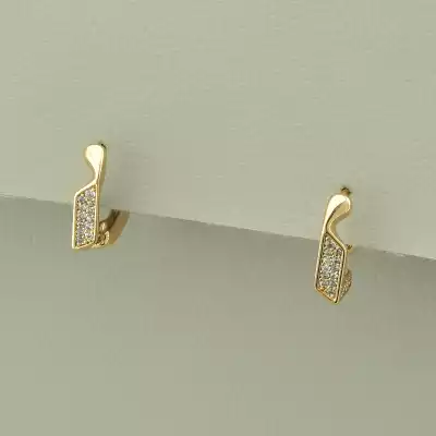 🏷️️ Сережки класичні на англійській застібці Xuping Фіаніт (позолота 18к) F-98101