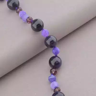 🏷️️ Намисто Аметист, Агат, Чеський кришталь 51 см. F-91123