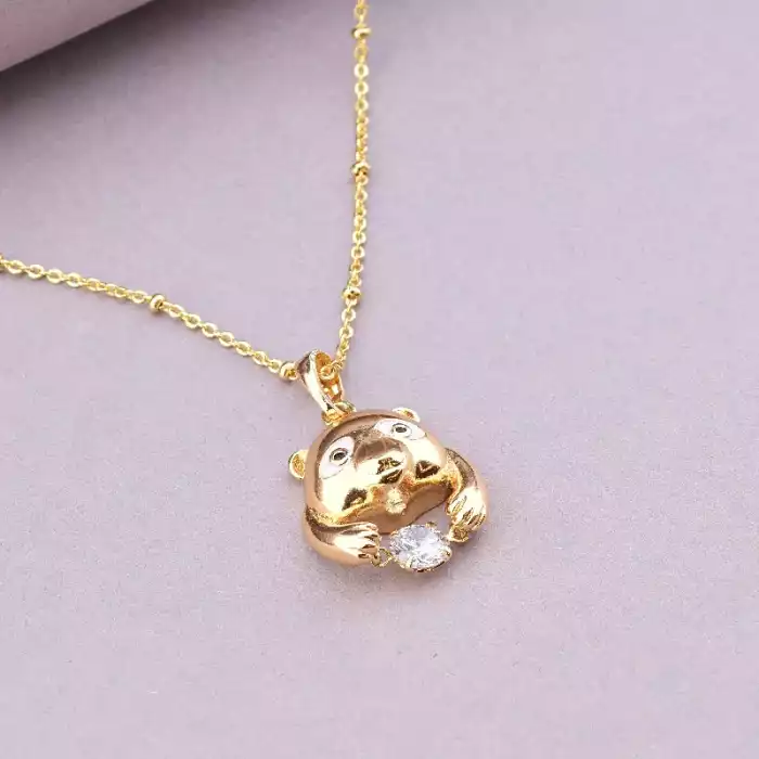 🏷️️ Підвіска ведмедик Xuping Фіаніт 36 см (позолота 18к) ss_91862