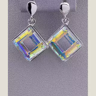 Сережки пусети Juleeze Фіаніт (родій)