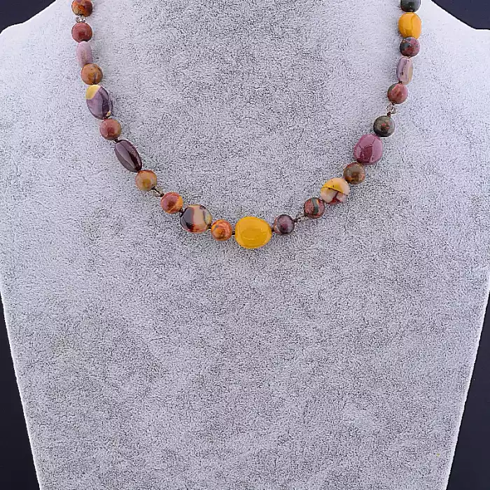 🏷️️ Намисто Яшма, Чеський кришталь 46 см ss_82706