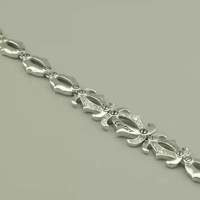 🏷️️ Браслет з карабіном Winniana Фіаніт 19 см. ss_93096