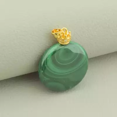 🏷️️ Кулон Малахіт 28х22мм. (позолота 18к лимонна) F-100879