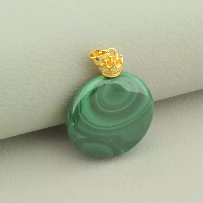 🏷️️ Кулон Малахіт 28х22мм. (позолота 18к лимонна) ss_100879