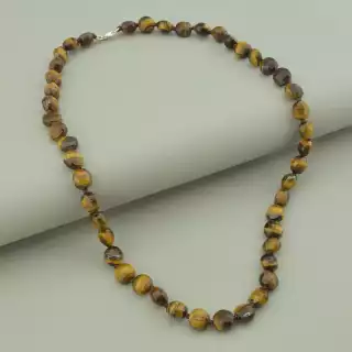 Намисто Тигрове око срібло (925 проба) 45 см.