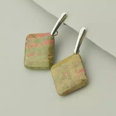 🏷️️ Сережки пусети Stainless Steel Яшма F-66732